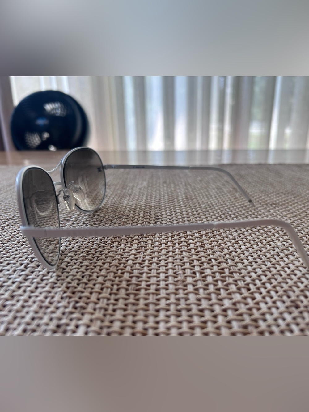 Celine Sunglasses w/White Metal Aviator Frame & Dark Gray Gradient Lens w/Case. - Picture 6 of 13